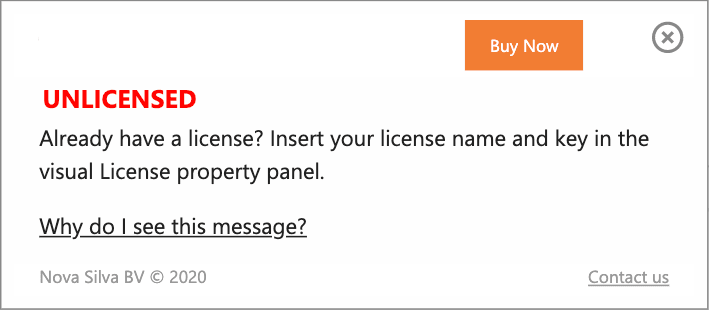 Unlicensed visual message in Power BI